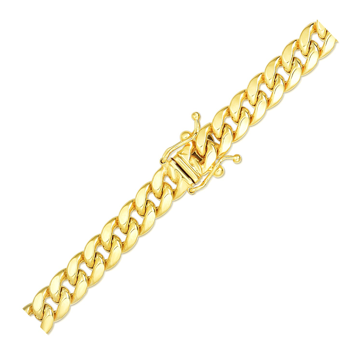 6.1mm 14k Yellow Gold Semi Solid Miami Cuban Bracelet - Selectique 