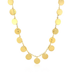 Choker Necklace with Polished Discs in 14k Yellow Gold - Selectique 