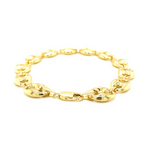 11.0mm 14k Yellow Gold Puffed Mariner Link Bracelet - Selectique 