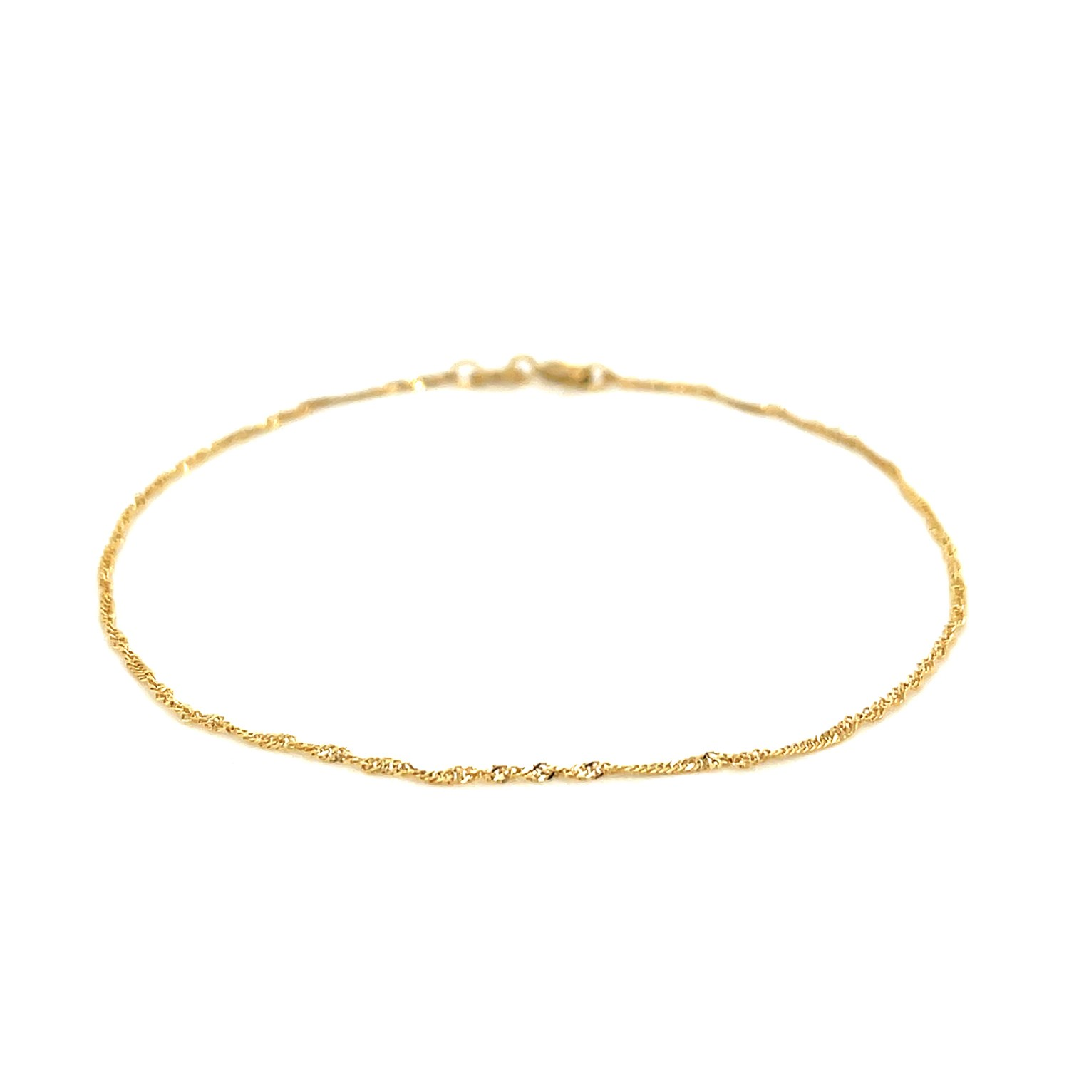 14k Yellow Gold Singapore Bracelet 1.0mm - Selectique 