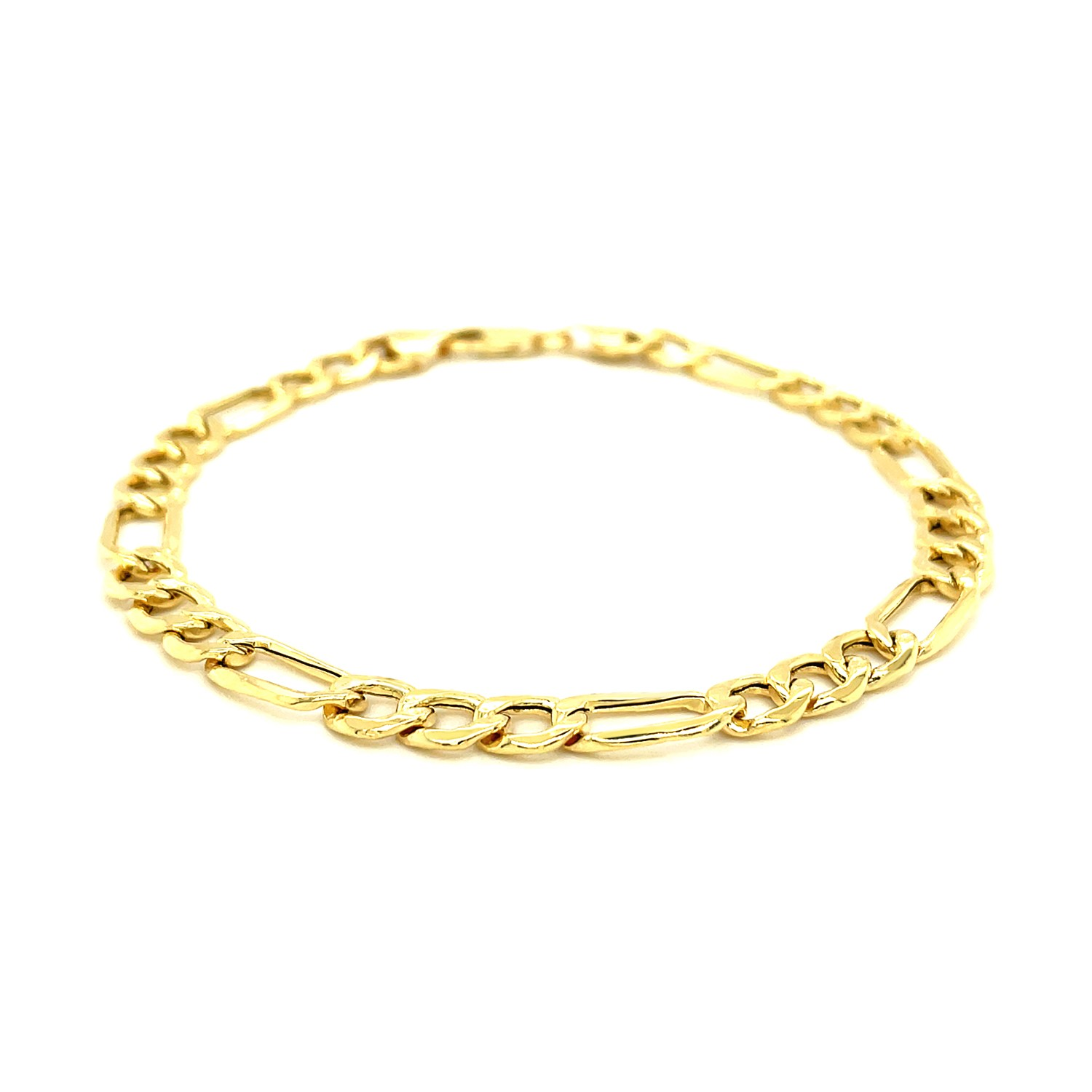 6.5mm 14k Yellow Gold Lite Figaro Bracelet - Selectique 