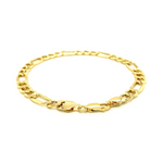 6.5mm 14k Yellow Gold Lite Figaro Bracelet - Selectique 