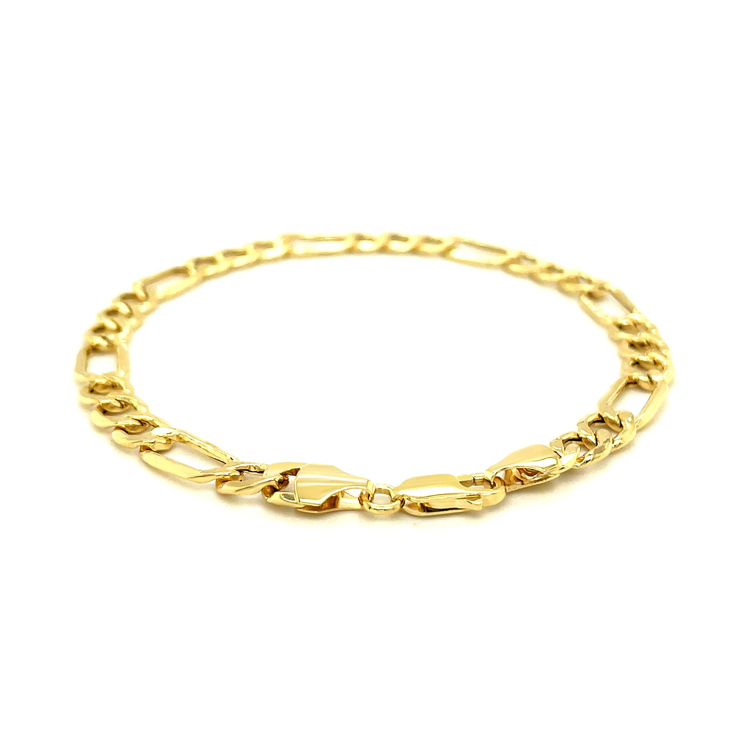 6.5mm 14k Yellow Gold Lite Figaro Bracelet - Selectique 