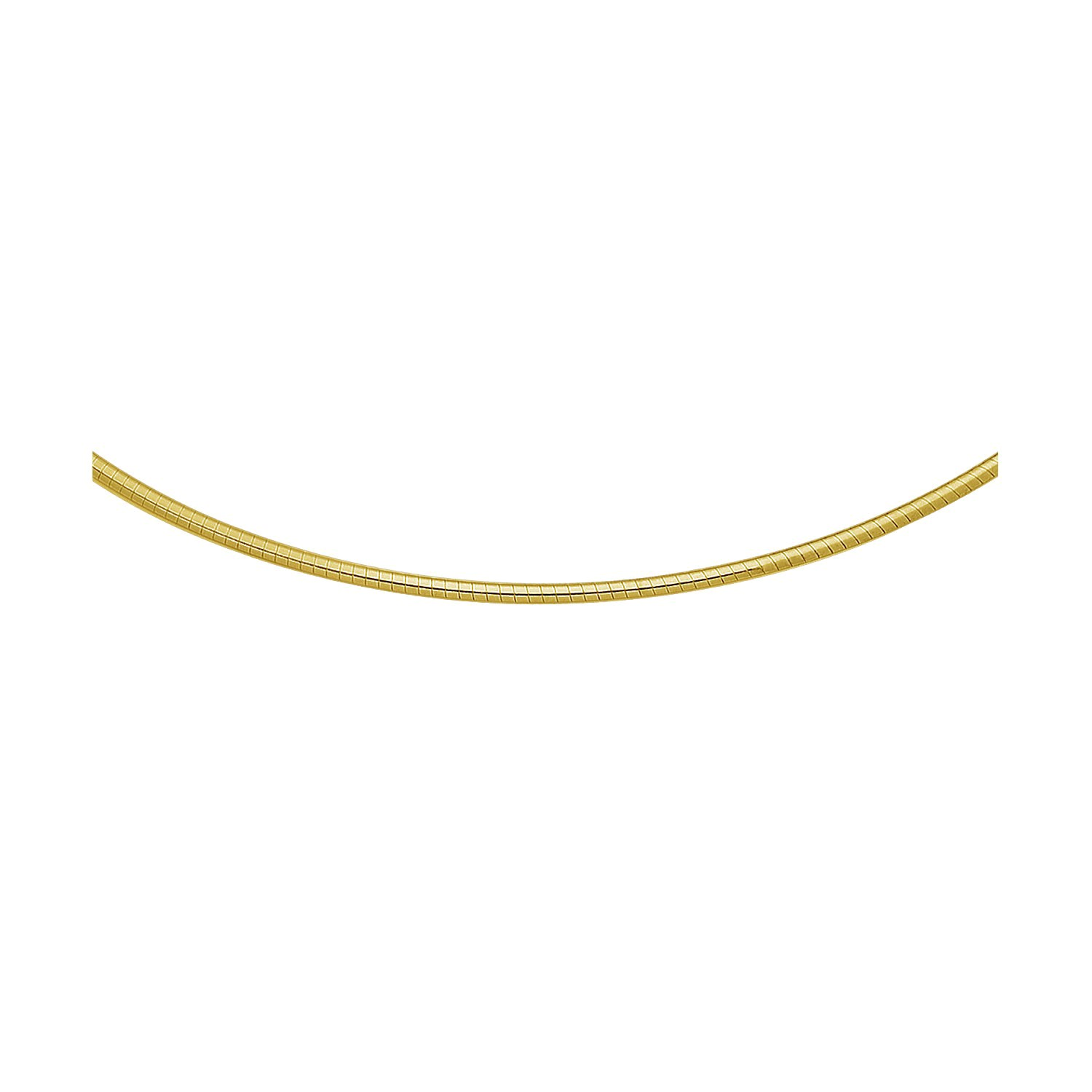 14k Yellow Gold Classic Omega Style Necklace (2 mm) - Selectique 