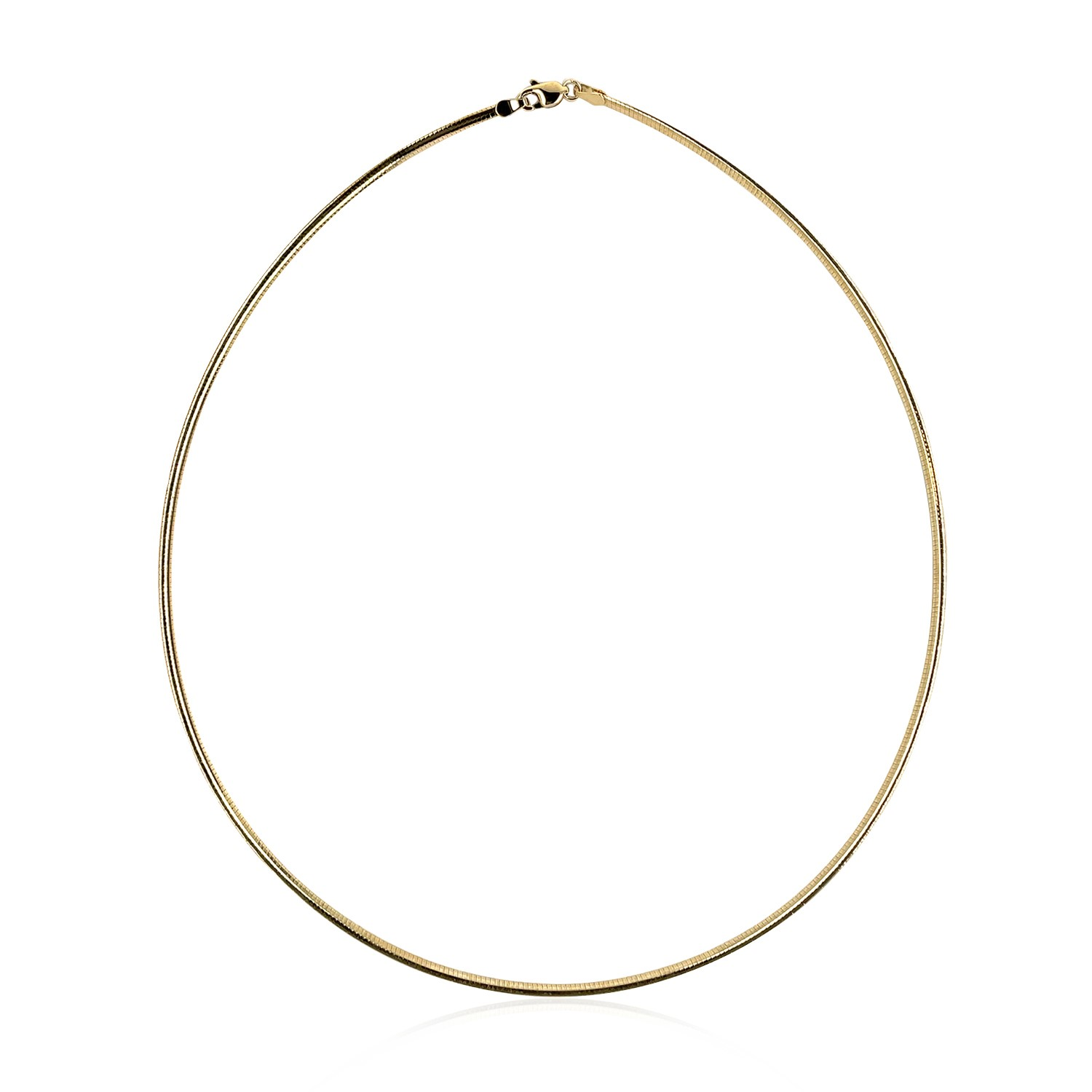 14k Yellow Gold Classic Omega Style Necklace (2 mm) - Selectique 