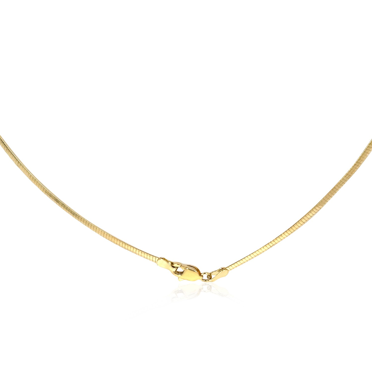 14k Yellow Gold Classic Omega Style Necklace (2 mm) - Selectique 