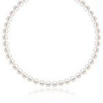 14k Yellow Gold Necklace with White Freshwater Cultured Pearls (6.0mm to 6.5mm) - Selectique 