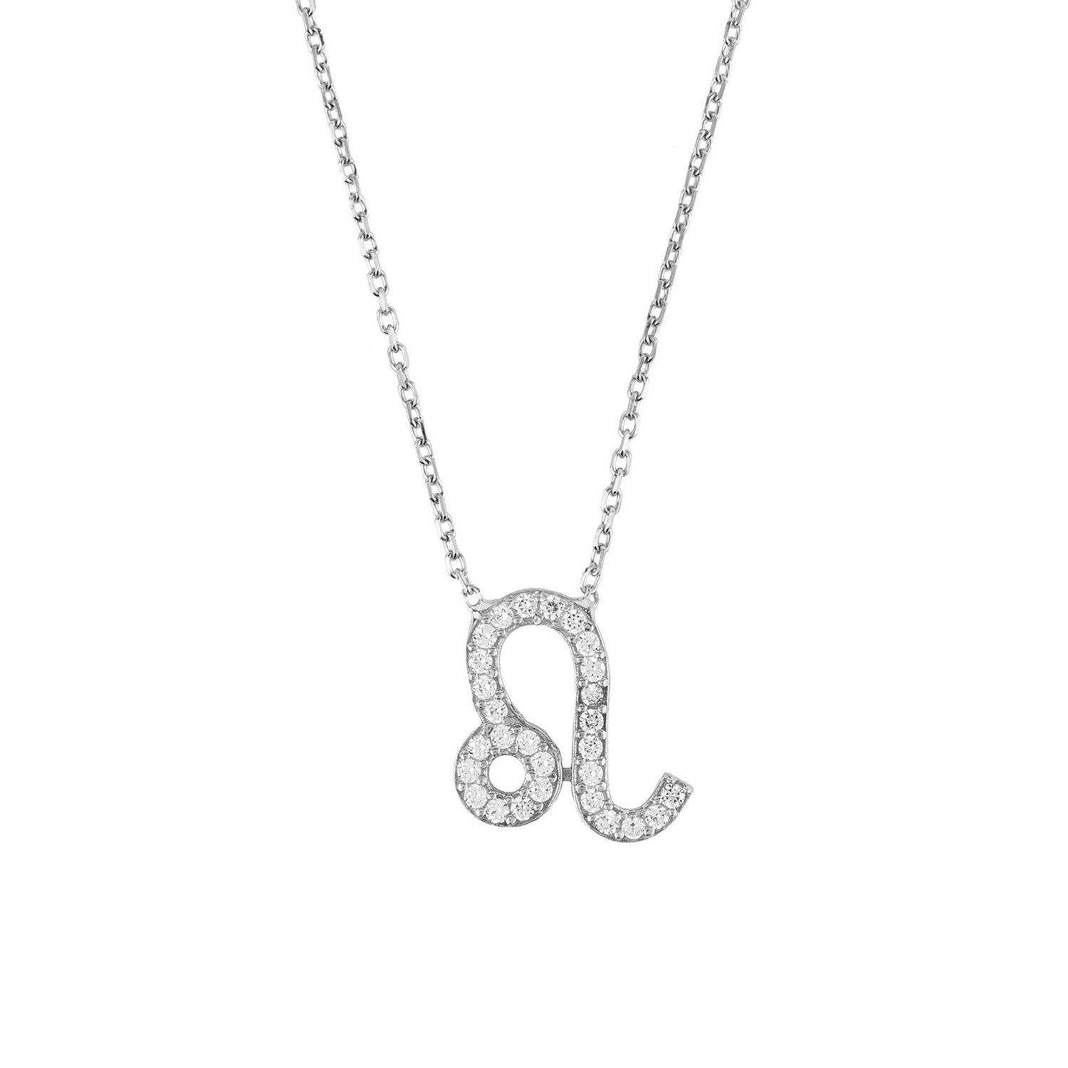 Zodiac Star Sign Pendant Necklace Silver Leo.