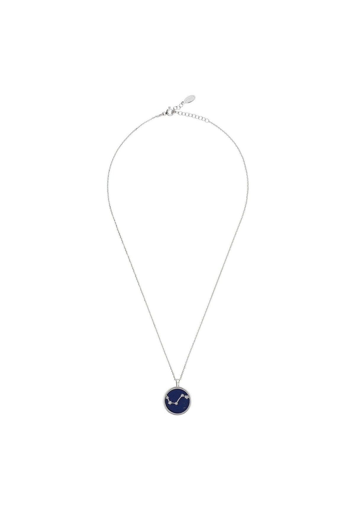 Zodiac Lapis Lazuli Gemstone Star Constellation Pendant Necklace.