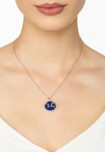 Zodiac Lapis Lazuli Gemstone Star Constellation Pendant Necklace.