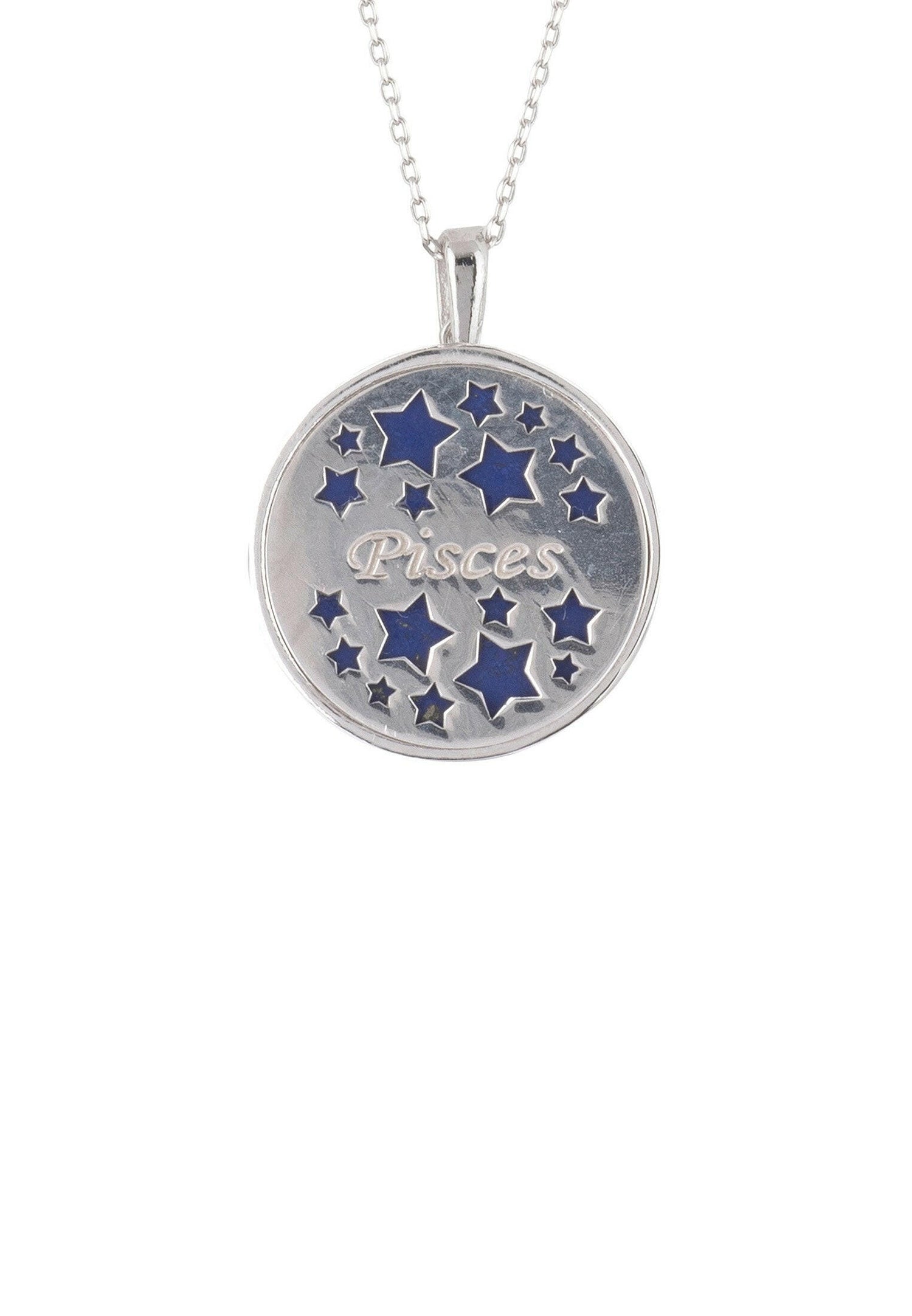 Zodiac Lapis Lazuli Gemstone Star Constellation Pendant Necklace.