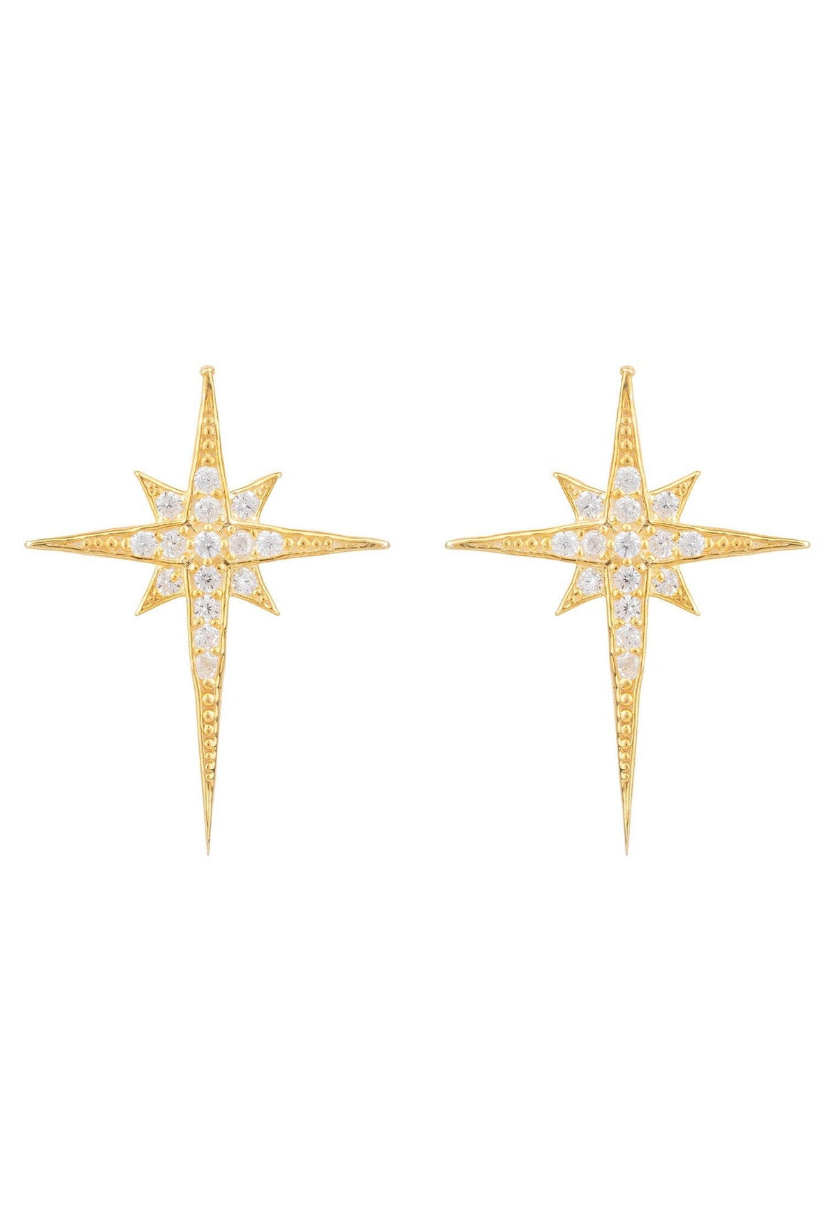 North Star Small Stud Earrings Gold.