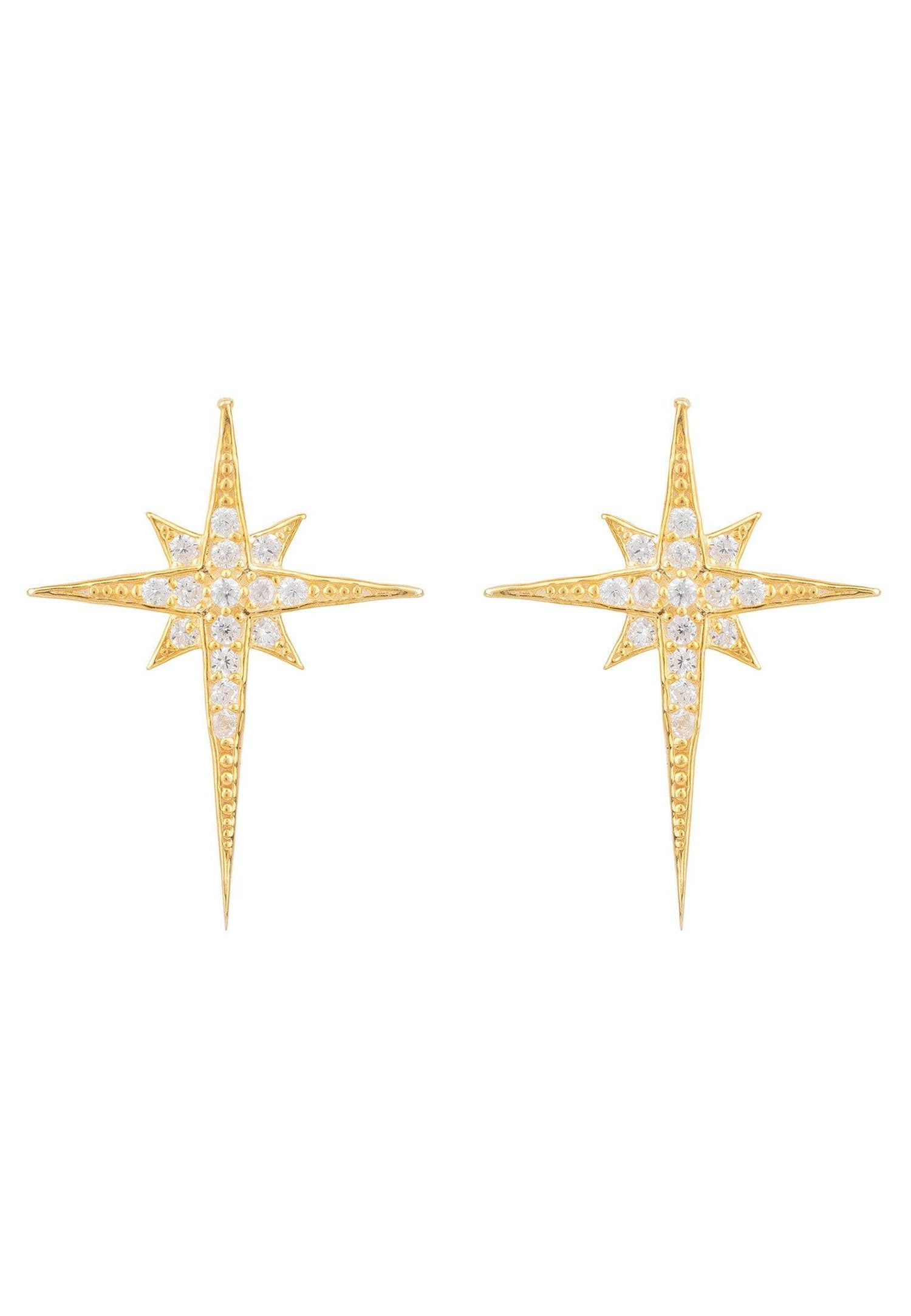 North Star Small Stud Earrings Gold.