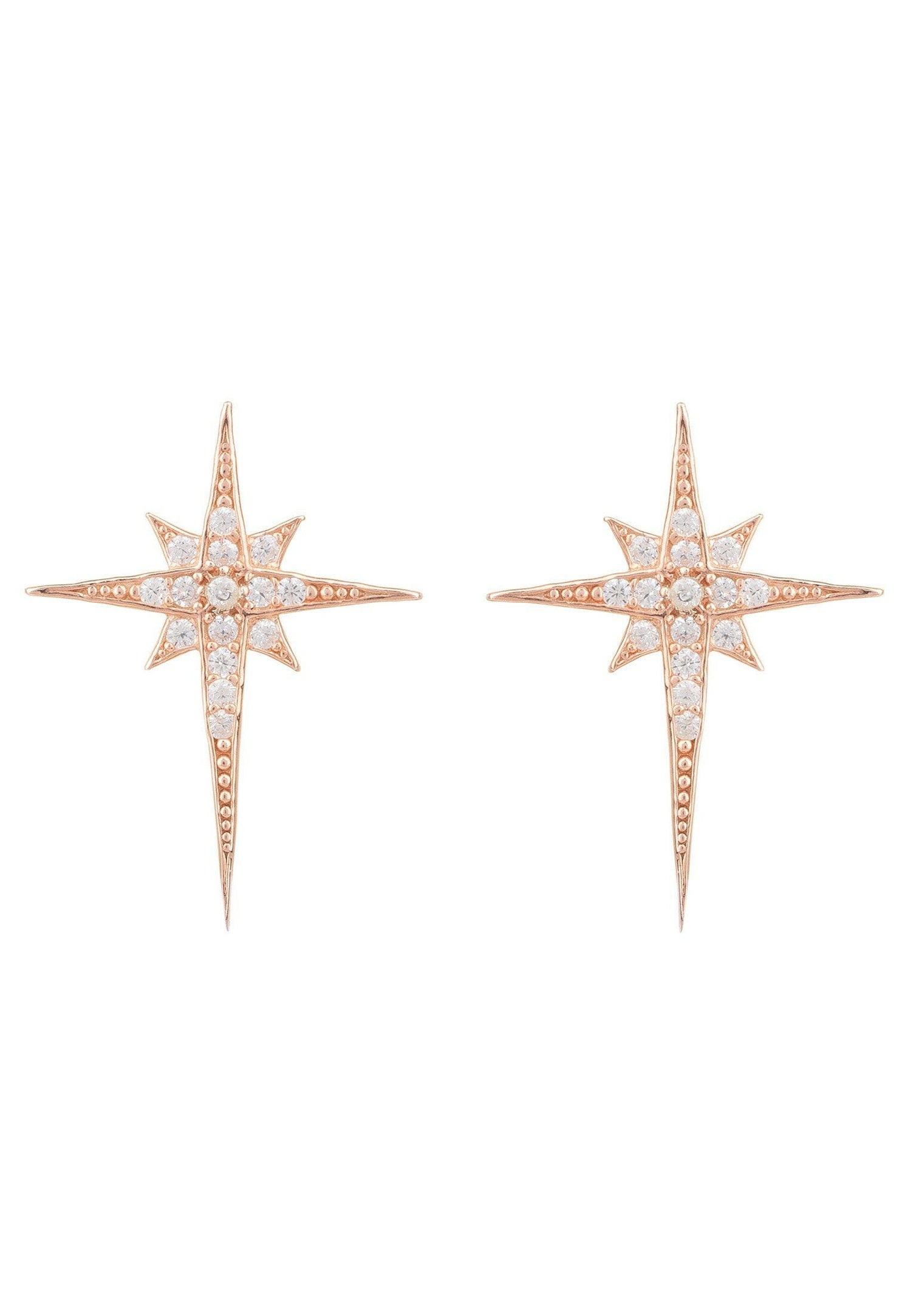 North Star Small Stud Earrings Rosegold.