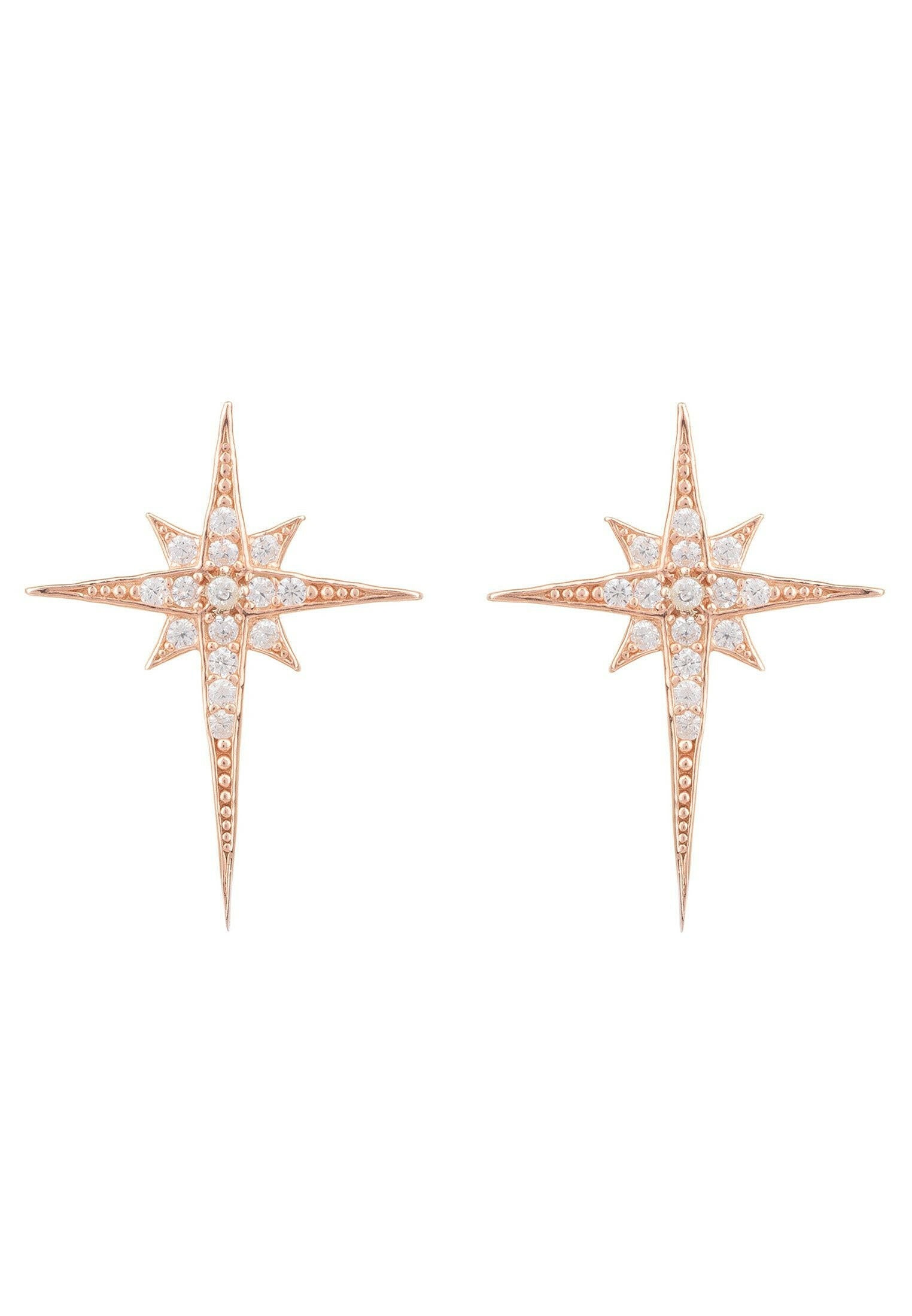 North Star Small Stud Earrings Rosegold.