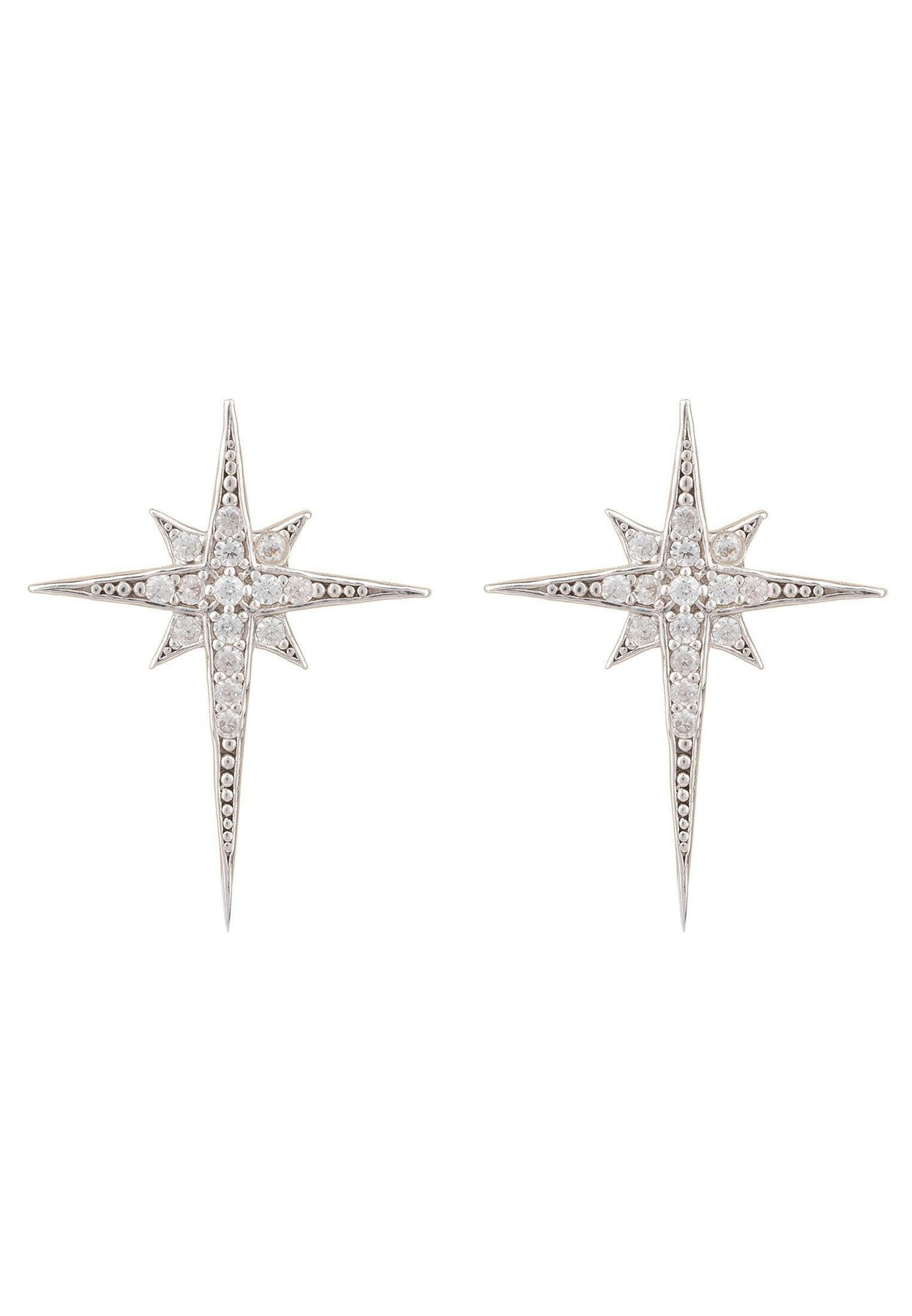 North Star Small Stud Earrings Silver.