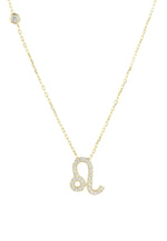 Zodiac Star Sign Pendant Necklace Gold Leo.