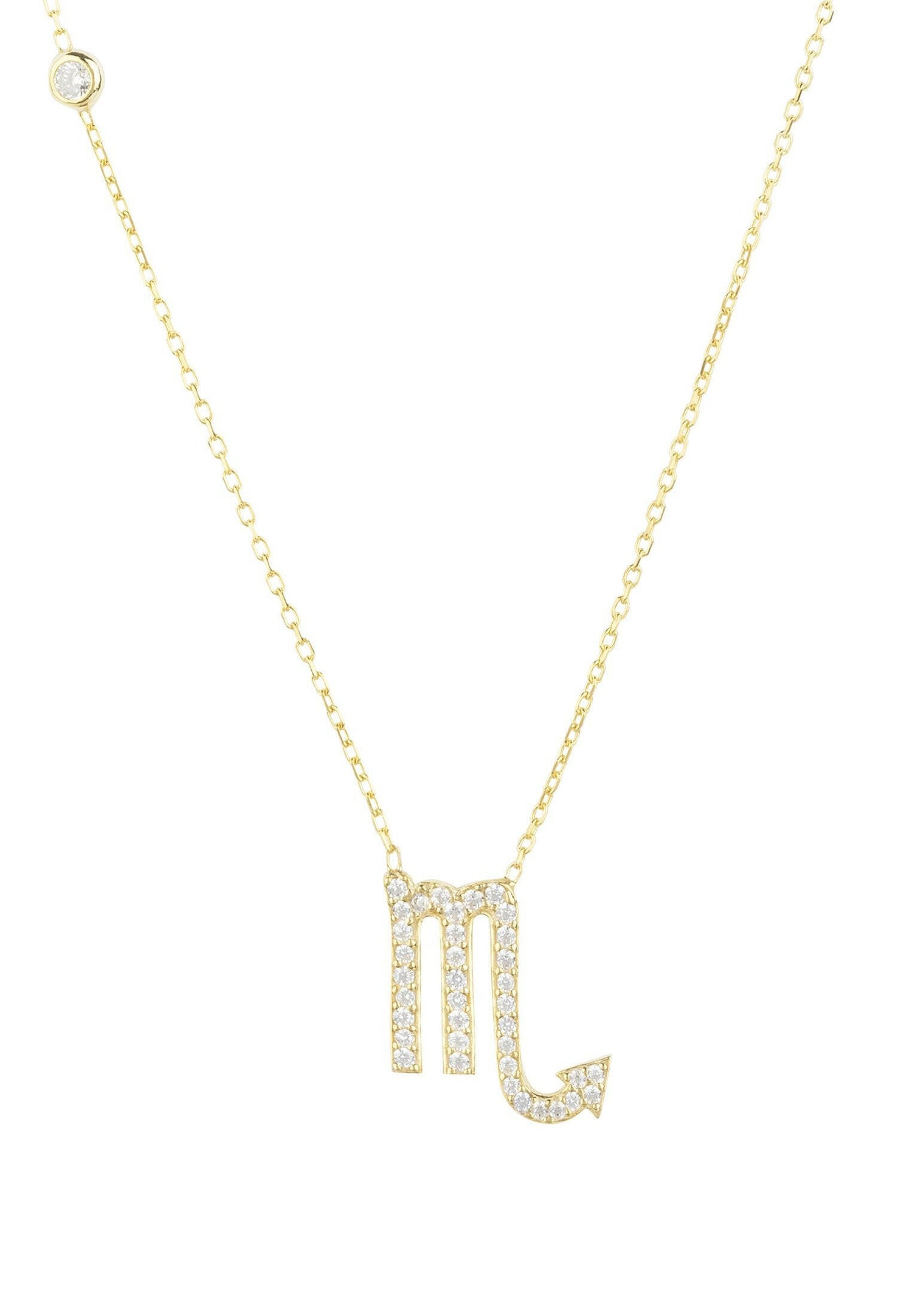 Zodiac Star Sign Pendant Necklace Gold Scorpio.