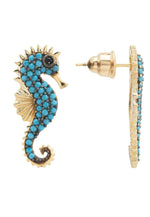 Seahorse Turquoise Earrings Gold.