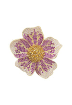 Pansy Flower Pink Ring Gold.