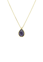 Petite Drop Necklace Gold Amethyst Hydro.