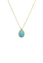 Petite Drop Necklace Gold Arizona Turquoise.