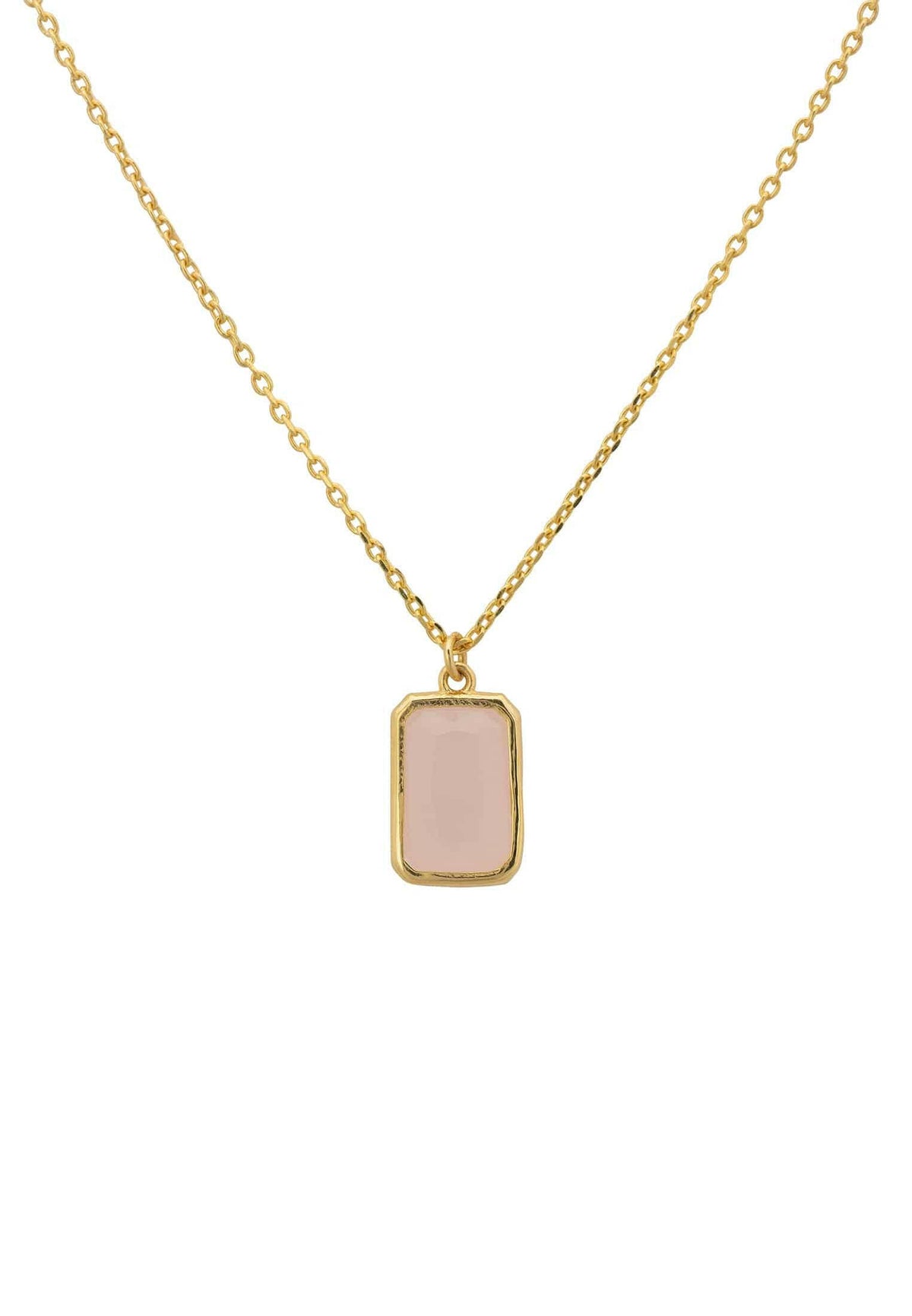 Portofino Necklace Gold Rose Quartz.