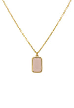 Portofino Necklace Gold Rose Quartz.