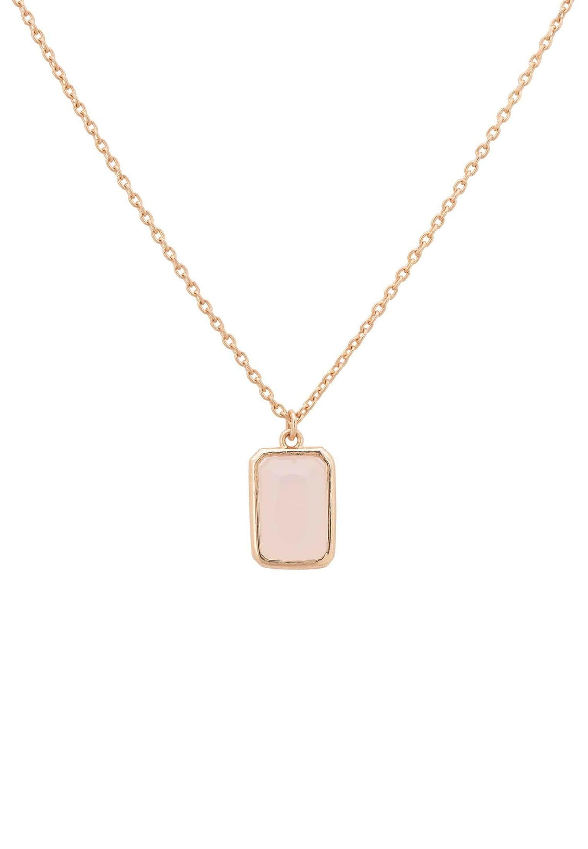 Portofino Necklace Rosegold Rose Quartz.