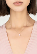 Portofino Necklace Rosegold Rose Quartz.