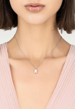 Portofino Necklace Silver Rose Quartz.