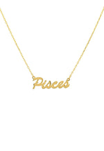 Zodiac Star Sign Name Necklace Gold Pisces.