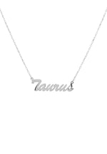 Zodiac Star Sign Name Necklace Silver Taurus.