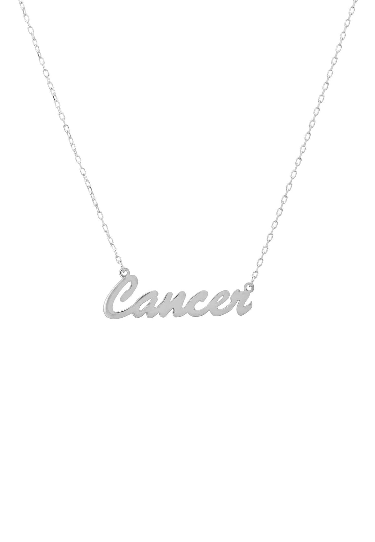 Zodiac Star Sign Name Necklace Silver Cancer.