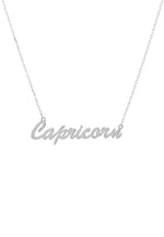 Zodiac Star Sign Name Necklace Silver Capricorn.