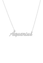 Zodiac Star Sign Name Necklace Silver Aquarius.