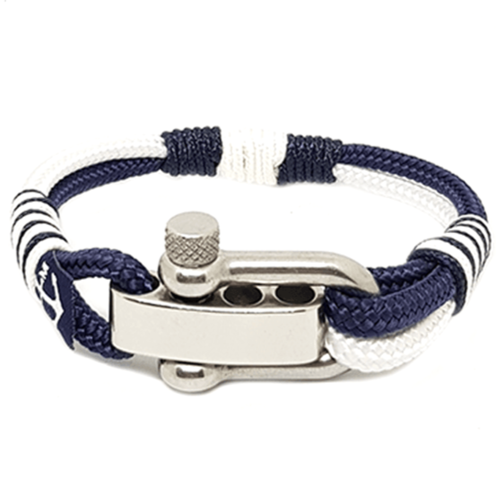 Verstellbares Fesselarmband Blau-Weiß Nautisch