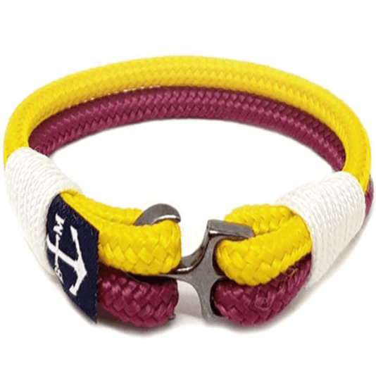 Gelbes und burgunderfarbenes nautisches Armband