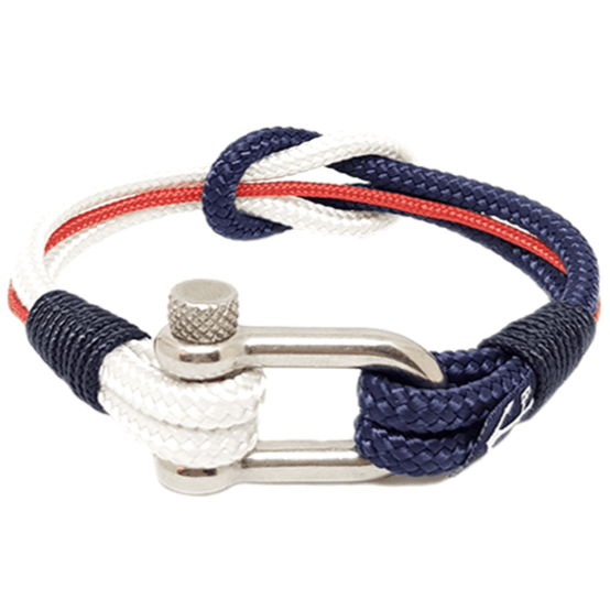 Weißes, blaues, rotes und schwarzes nautisches Armband