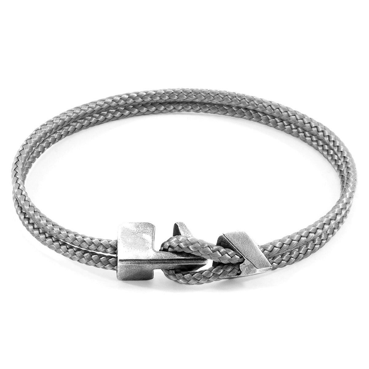 Classic Grey Brixham Silver and Rope Bracelet.