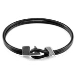 Raven Black Brixham Silver & Leather Bracelet.