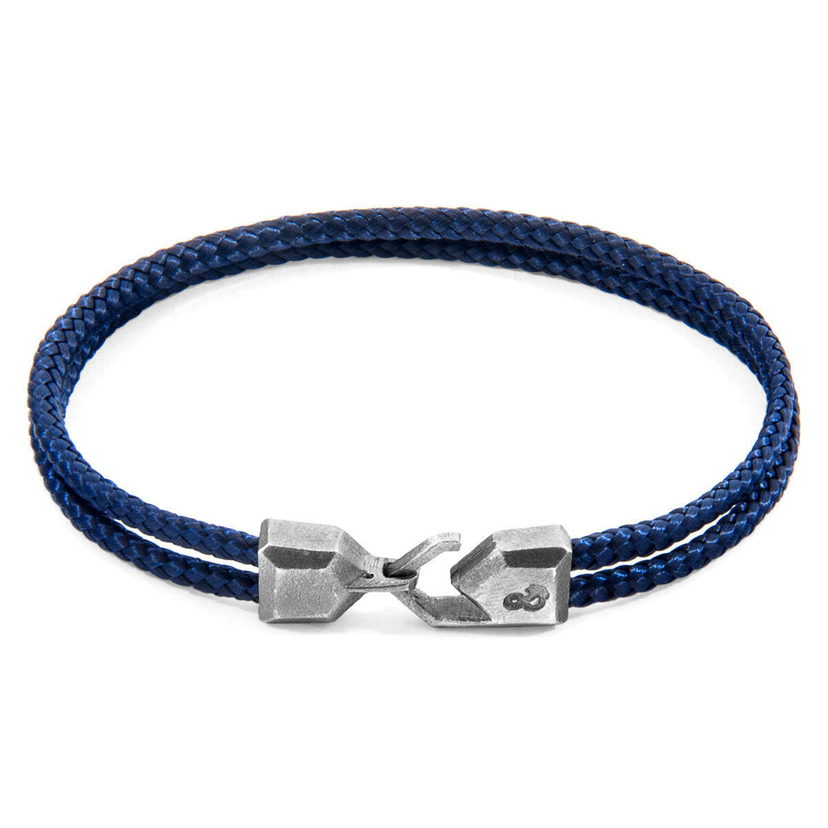 Navy Blue Cromer Silver and Rope Bracelet.