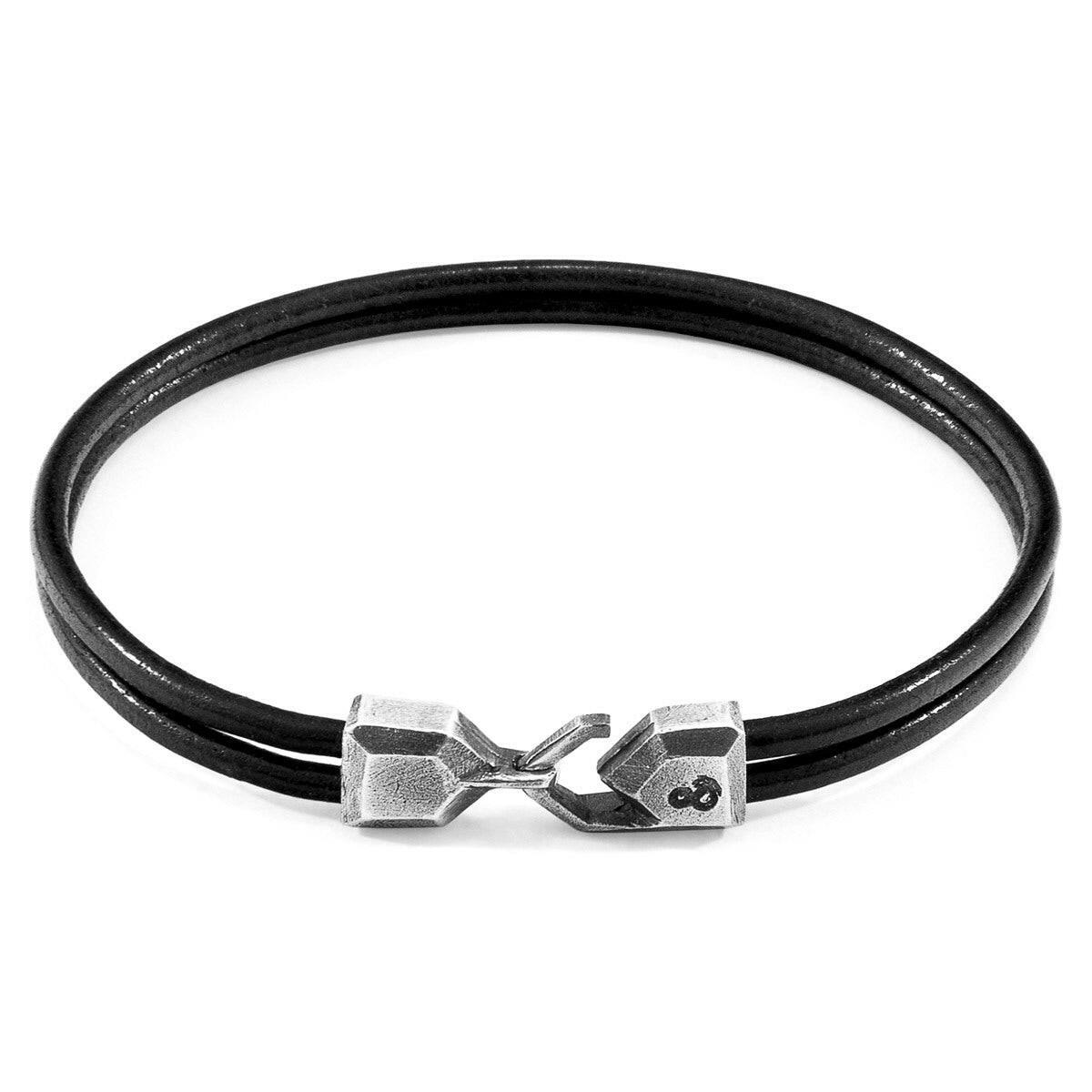 Raven Black Cromer Silver & Leather Bracelet.