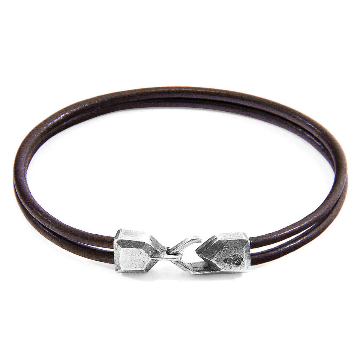 Mocha Brown Cromer Silver & Leather Bracelet.