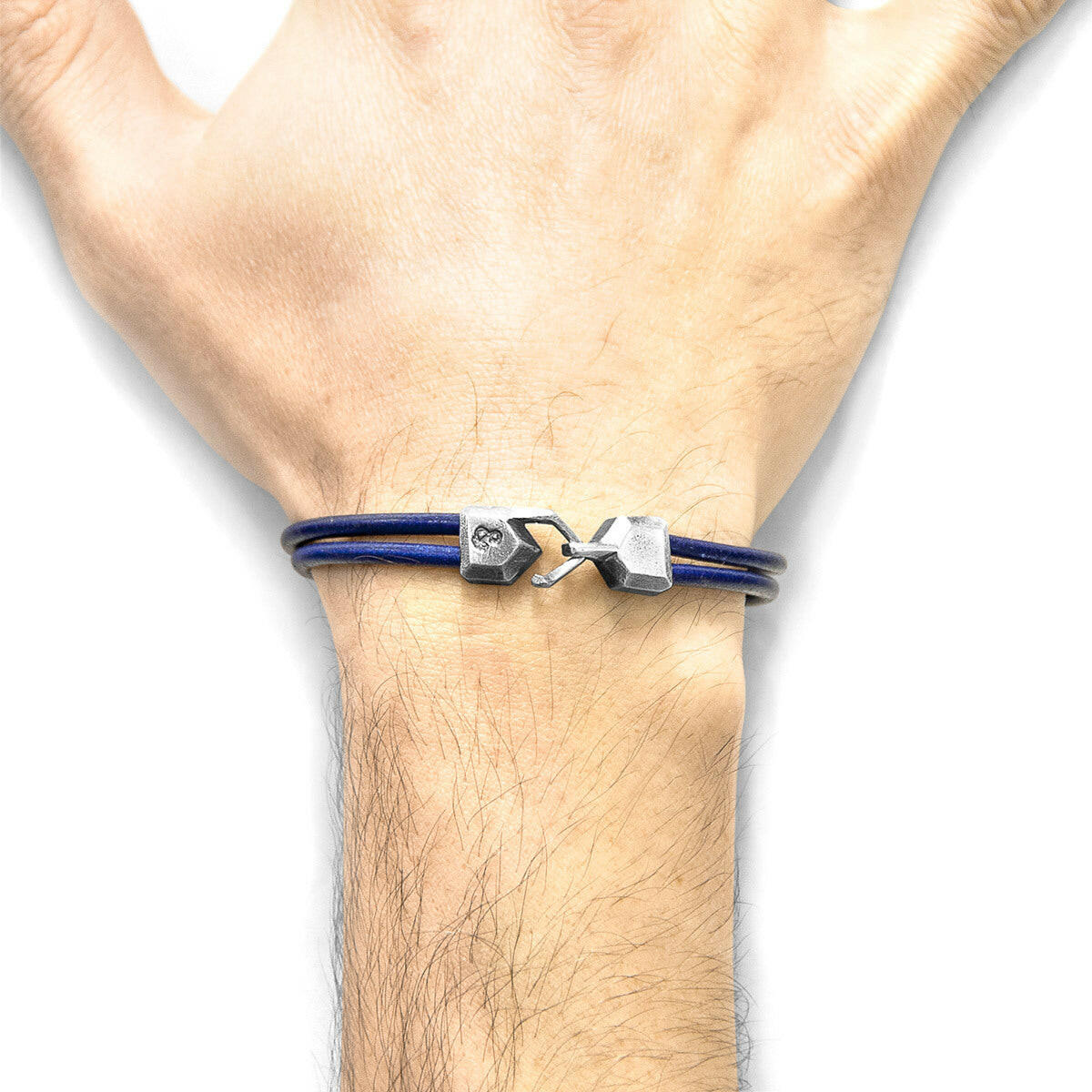 Azure Blue Cromer Silver & Leather Bracelet.