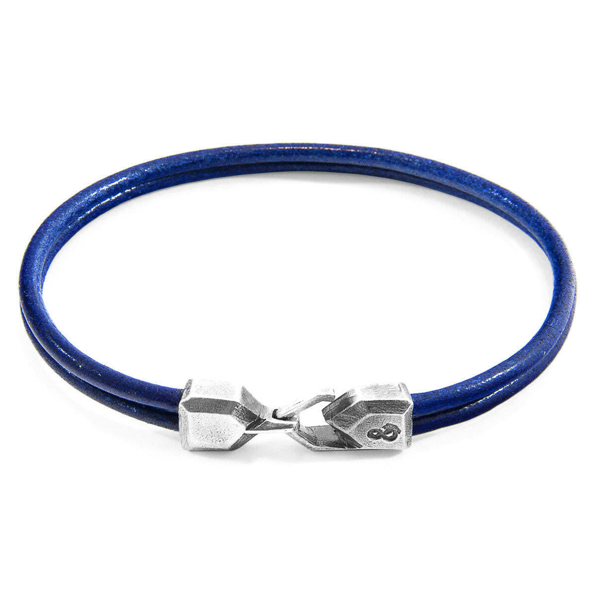 Azure Blue Cromer Silver & Leather Bracelet.