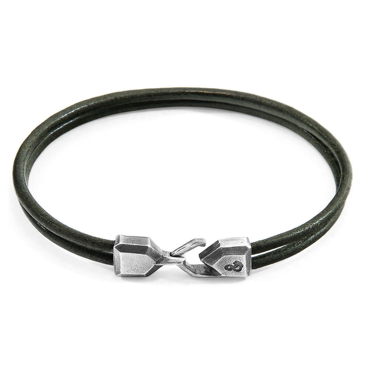 Racing Green Cromer Silver & Leather Bracelet.