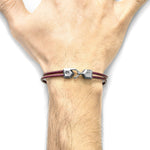 Bordeaux Red Cromer Silver & Leather Bracelet.