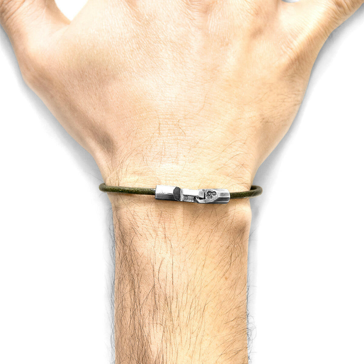 Racing Green Talbot Silver & Leather Bracelet.