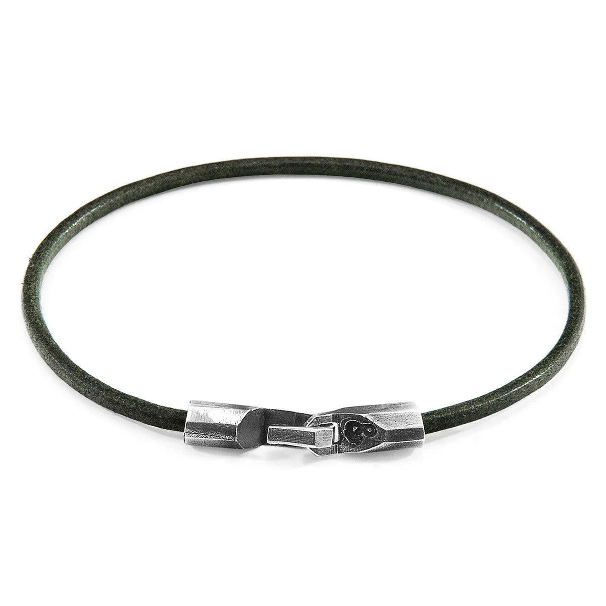 Racing Green Talbot Silver & Leather Bracelet.